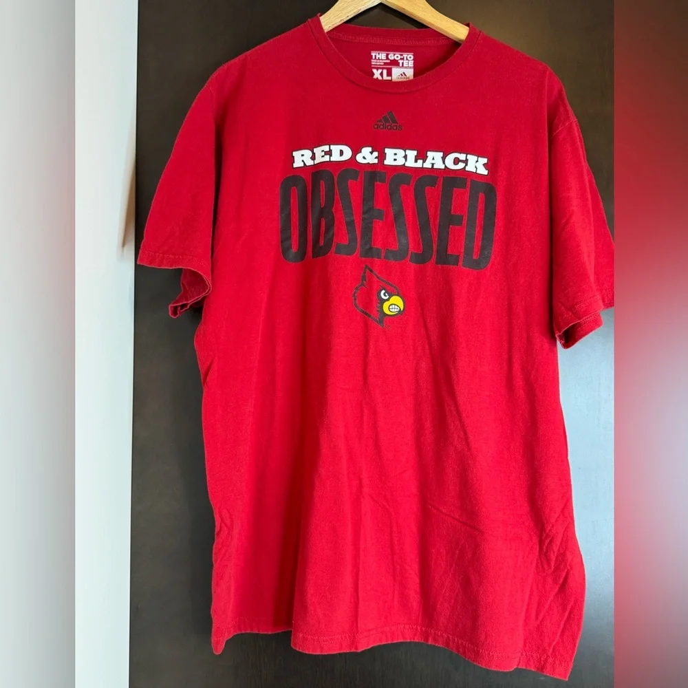VINTAGE ADIDAS Red & Black Obsessed Men's Shirt